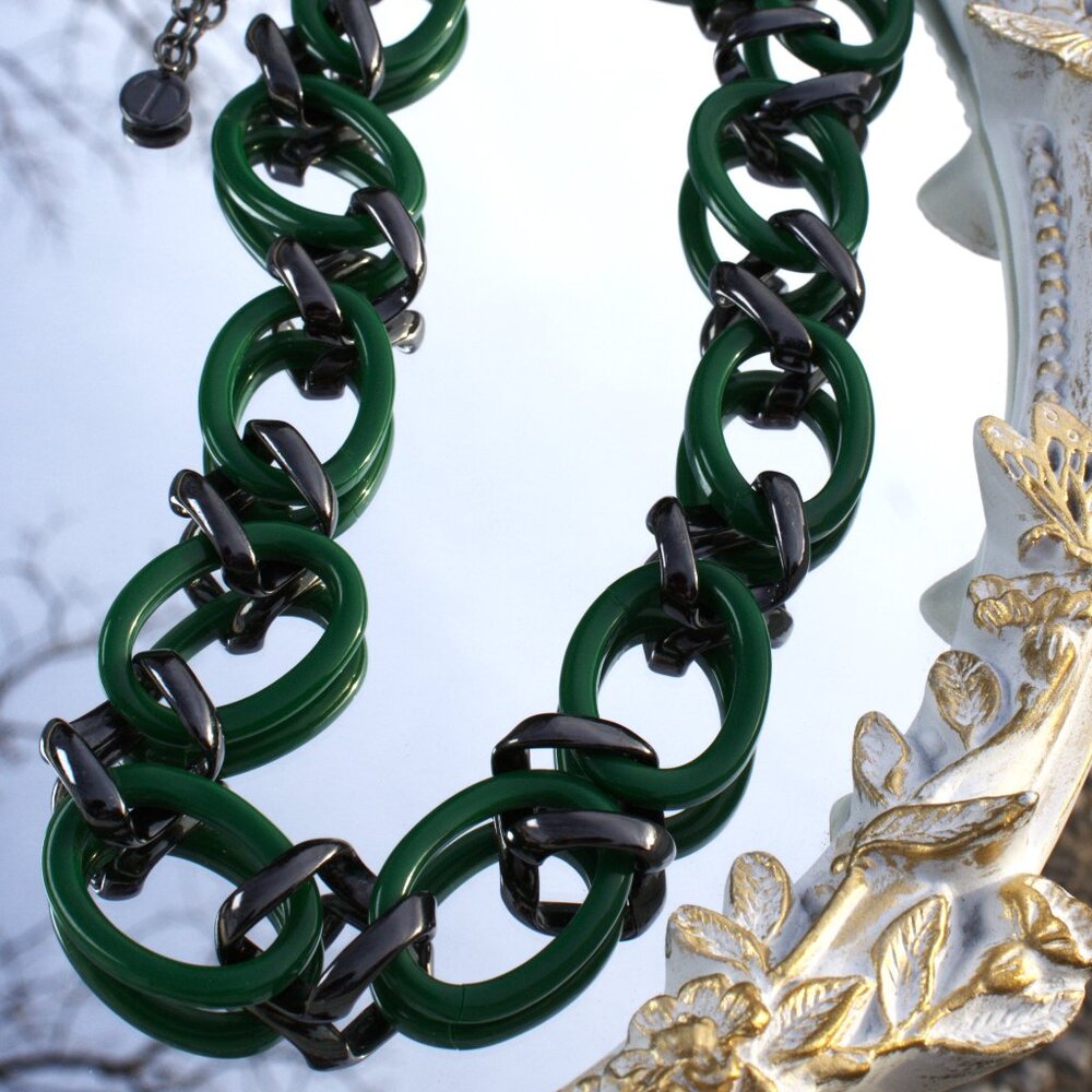 Talbots Green and Black Fashion Necklace